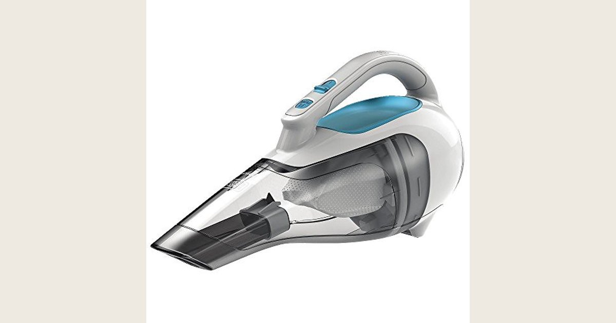Blue BLACK+DECKER dustbuster-style cordless handheld vacuum.